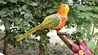 Bird showpiece using wall putty/ wall putty craft ideas
