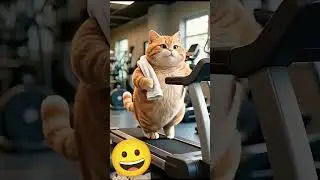 cat joining gym😀💪#cat#gymlover#hardwork#shorts #cartoon #funny#yt