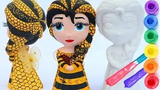 Disney Frozen Elsa Awesome Painting Into Bee By Glitter Rainbow Toys Frozen Elsa Super Glitter Dress
