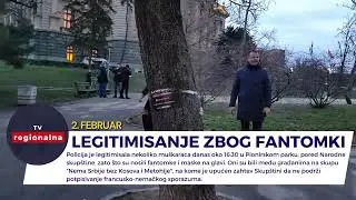 Policija legitimi&scaron;e osobe koje nose fantomke ispred na protestu 