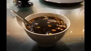 Taiwanese street food_sweet soup with grass jelly. English video by Eddie and Wayne