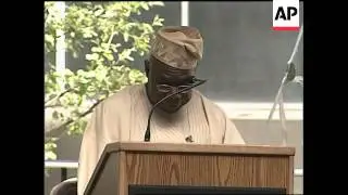 Nigerian president lays wreath at slave memorial