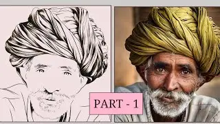 Realistic Vector portrait by mobile|Part-1|Infinite design|Digital Art|