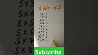 Table 5 | Table of 5|table#short#maths