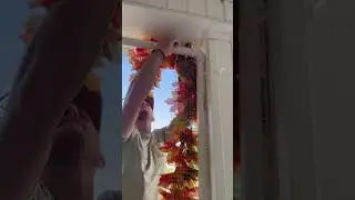 How to Hang Garland on The Wall | Front Door Autumn Leaves Garland | DIY Paper Fall Garland Home