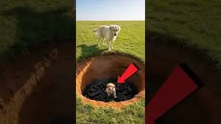 Golden Retriever Saves Her Puppy with Help from a Friend #dog#animals #goldenretriever#rescue