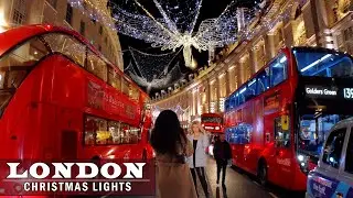 London Christmas Walk-Oxford Street, Regent Street Christmas Lights 2021| London Night Walking Tour