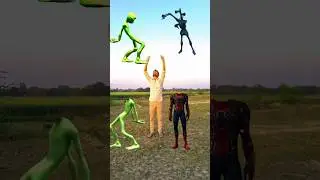 2 Alien  vs sipdar man siran man haed mattchnig alien dance VFX video #youtubeshorts #viral #vfx