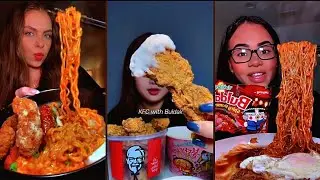ASMR EATING MUKBANG COMPILATION 28 | Wingstop+Ramen Buldak, In-n-Out Whole grilled onion wrapped