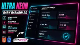 Build a Minimalist Dark Mode Dashboard | CSS Grid & Glow Effects
