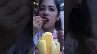 Yellow mango with spicy chili salt eating #shorts