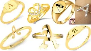 Letter A rings designs//Alphabet ring designs//Alphabet name walo ki ring//Gold rings/A letter rings