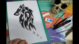 Tribal Wolf Drawing | Hand-Drawn Art Process | Satisfying Sketch