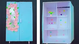 paper almirah.hand made cupboard.paper almirah craft.cute miniature almirah