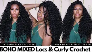 Кудрявые локоны NEO Mixed Boho Curly Locs &mdash; Harlem 125 Kima Braid Ripple Deep 20 дюймов и Toyotress Toceana Wavy Locs 24 дюйма