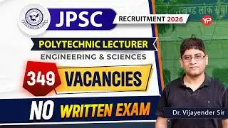 349 Vacancies, Polytechnic Lecturer JPSC Recruitment Notification 2026