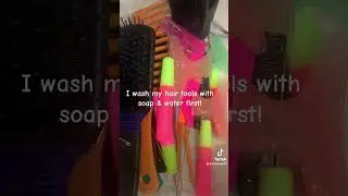 This is how I clean & disinfect my hair tools! #barbicide #hairtools #haircare