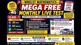 🔥 WBSLST Mathematics LIVE TEST Class-1 | FREE 30 MCQ Mock Test | Timir Sir | Anko Chorcha