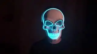HALLOWEEN SKELETON MASK LED GLOW SCARY MASK