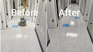 Vct tile floor strip and wax maintenance Jeffersonville Indiana.