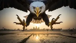 &ldquo;Jungle Ambush at Ta Prohm &ndash; Bald Eagle Hunting Through Ancient Roots&rdquo;