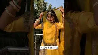 Tye and dye yellow shaded poshak #poshak #poshaklover #rajputiposhak #rajasthaniculture