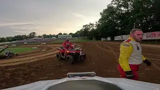 USAC Indiana Sprint Week at Lincoln Park Heat race 4 flip over the top of turn 3 July 25, 2025