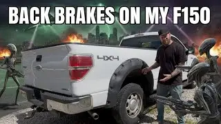 Back brakes on a F150 + Emergency Brake Delete + POSSIBLY FEATURING AN ALIEN