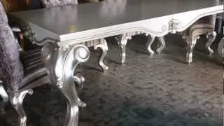 Tiara Dining Table Silver Leaf