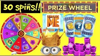 MINION RUSH 30 SPINS ON THE PRIZE WHEEL! DESPICABLE ME MINION RUSH GAME PRIZE WHEEL