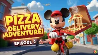 Mickey Mouse Pizza Delivery Adventure 🍕🚲 | Fun 3D Cartoon Kids Story