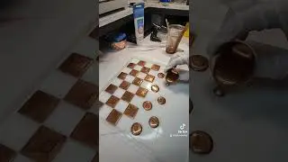 custom chess set. #tiktok #resin #resinart #chess #chessgame #bronze #custom
