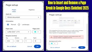 How to Insert and Remove a Page Break in Google Docs [Solution] 2025 | Technology Cambodia TV