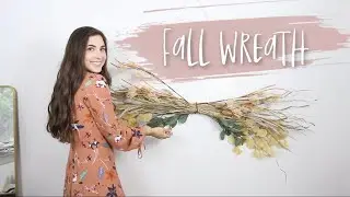 DIY Easy Dried Grass Boho Modern Fall Wreath! | Autumn Wall Hanging 🍂
