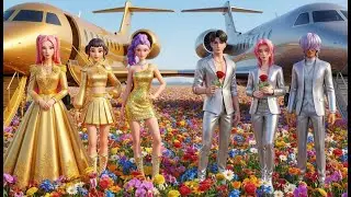 😱🔥 OMG! RUMI & Friends ✈️ Golden Family vs Diamond Family Sky Battle  Official Music Video  KPOP D