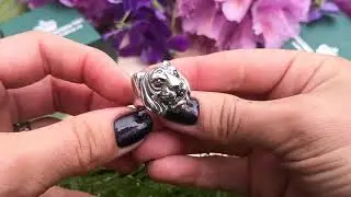 Серебряное кольцо Тигр 43721