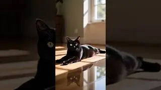 Black Cat Relaxing in Sunlight ☀️🐈 | Cozy Realistic Moment