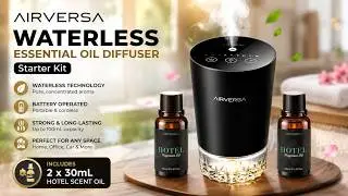 Airversa Waterless Essential Oil Diffuser RD1 Starter Kit Hotel Scent Fragrance for Home, Car & Desk