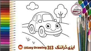 how to drawa kids car Drawing Step by Step easy Drawing car Tutorial kids drawing