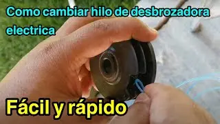 Como Cambiar el hilo de desbrozadora el&eacute;ctrica Truper f&aacute;cil. Cambio de tanza