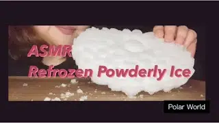 Ice Eating / Refrozen Powdery Ice in Flower Mold / Dry Texture  /氷を食べる音 /サクサク系パウダーアイス#iceeating