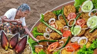 Fried Banana Flower Slices - Fried Banana Blossom Slices by Grandma Menu
