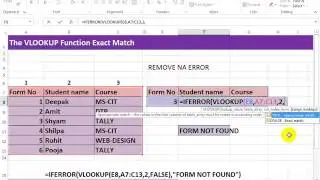 Advanced excel in hindi Lecture 21 REMOVE NA ERROR