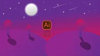 Mountain View Of Nature Beautiful Sunset In Illustrator | Adobe Tutorials | Harshit Malviya |