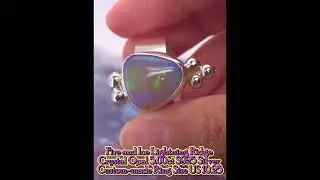 Fire and Ice Lightning Ridge Crystal Opal 5.00ct S925 Silver Custom-made Ring Size US 10.25