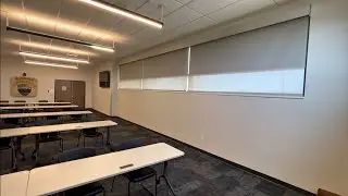 Motorized Dual Solar/Roller Shades - Hardwired Commercial Install at Local Police Station