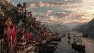 Relaxing Celtic Music: Fantasy Medieval Music | Harbor in the Countryside Village