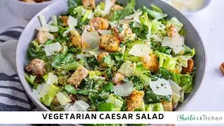 Vegetarian Caesar Salad Recipe with Creamy Homemade Vegetarian Caesar Dressing