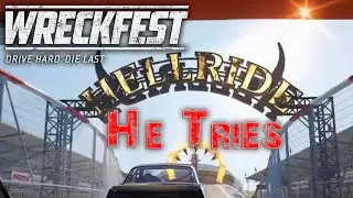 Turns and R2 DH try to finish Hellride in Wreckfest