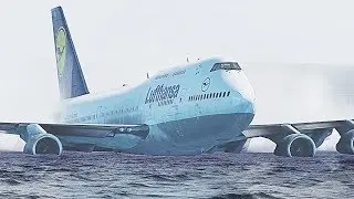 X-Plane 11 - Boeing 747 Water Crash Landing (HD)